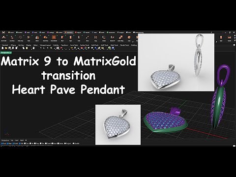 MatrixGold Heart Shape Pave Pendant