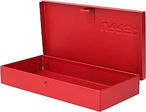 URREA Metal Tool Box - 9.6" x 5" x 1.4" Portable Tool Storage/Organization Box with 24 Gauge Construction & Durable Red Finish - 4725