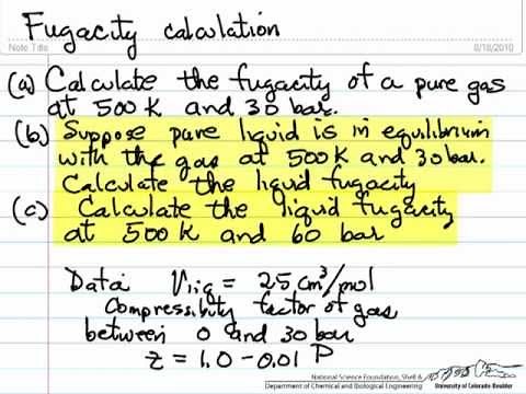 Fugacity of a Single Component