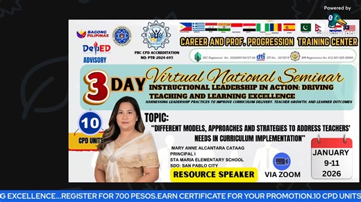 3-DAY INTERNATIONAL VIRTUAL NATIONAL TRAINING ON INSTRUCTIONAL LEADERSHIP IN ACTION: DRIVING TEACHING AND LEARNING EXCELLENCE � New to streaming or looking to level up? Check out StreamYard and get $10 discount! � | Career and Prof. Progression Training Center