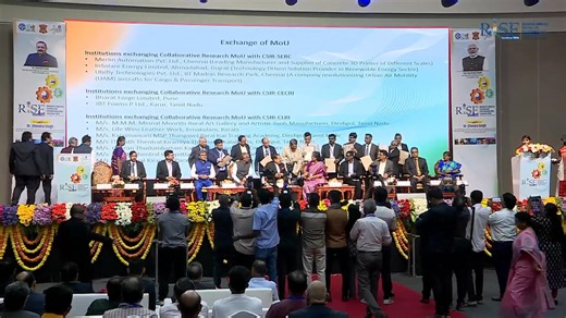 #RISEconclave2026 #Chennai: Presided over the exchange of a Collaborative Research #MoU between #CSIR-NEERI and L&T Water Technology Center (L&T WTC). Also witnessed the signing and exchange of Umbrella #MoUs between Council of Scientific and Industrial Research and leading academic institutions with incubation centres. | Dr Jitendra Singh