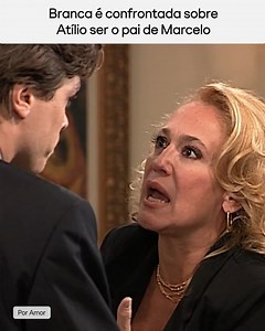 E o barraco explode de vez! 💥 Após ouvir Branca revelar que ele é filho de Atílio, Marcelo exige saber a verdade. Já Milena provoca a mãe sem medir consequências e acaba levando um tapão na cara! ▶️: Por Amor | Globoplay Novelas