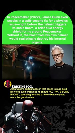 In Peacemaker (2022), James Gunn even sneaks in a split-second fix for a physics issue-right