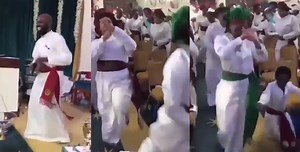 "Gbese for Jesus" – Minister sings in church as clergyman and members do the Zanku dance (Video) - YabaLeftOnline