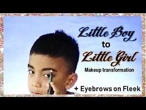 Little Boy to Little Girl Makeup Transformation +Eyebrows on Fleek