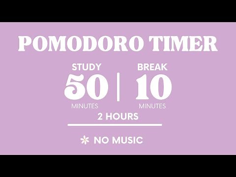 STUDY WITH ME FOR 2 HOURS | 50 MINS STUDY / 10 MINS BREAK | NO MUSIC | WITH ALARMS