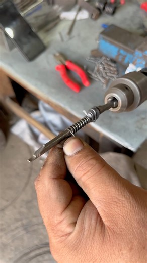 Pressure Spring Making with Drill Machine | Iron Wire Spring DIY #shortsvideo
