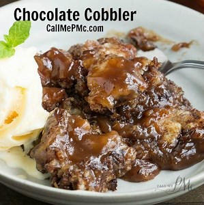 4.4K views · 63 reactions | A simple layer and go cobbler recipe! It's buttery, tender crust and a melt-in-your-mouth chocolate sauce here's the recipe: https://www.callmepmc.com/mccartys-gallery-restaurant-chocolate-cobbler/ | Call Me PMc - Easy Recipes | Facebook