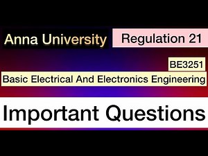 Basic Electrical And Electronics Engineering | Important Questions | Anna University | Tamil