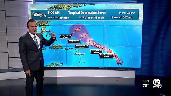 Tropical Depression 7 forms in the Atlantic