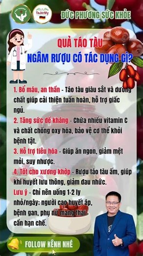 Quả Táo Tàu Ngâm Rượu Có Tác Dụng Gì? Ai Nên Và Không Nên Dùng | Đức Phương Sức Khỏe
