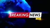 Breaking news concept over spinning globe. 4K resolution.
