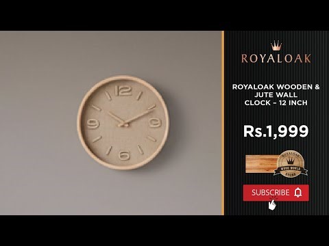 Royaloak Wooden & Jute Wall Clock – 12 Inch