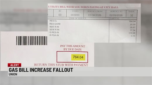 City of Union residents face 50% increase on gas bill