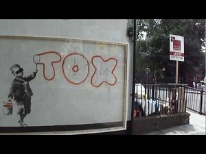 Banksy's new "TOX" graffiti piece in Jeffrey's Street; (Camden), London, U.K. - 30th June 2011