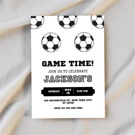Soccer Birthday Invitation Soccer Party Invite Kid Football Invite Sport Theme Party Invite Soccer Invite for Birthday Instant Download - Etsy