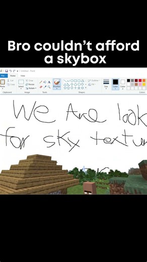 Minecraft but the Sky is MS Paint #minecraft #meme