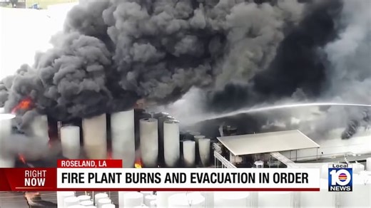 Fire at Louisiana plant continues to burn