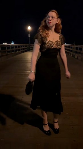 i wish i'd gotten a better clip of this outfit last night beacuse i can't think of the last time i felt this beautiful. this beautiful dress belong to my beloved auntie clair in the 1940s, and i can tell from how worn this dress, how special it was to her. she sent it to me when i was a teenager and i've only now had the chance to wear it for the first time. i hunted high and low for all the little pieces of this outfit and i'm so glad it came together as i hoped it would. i got stopped every ha