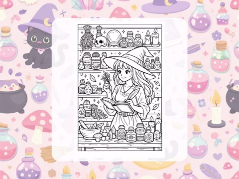 Witchy Mini Coloring Pack Mystical Witch Coloring Pages Moon, Tarot & Crystals 6 Page Printable - Etsy