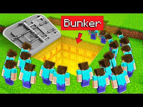 100 Noobs essayent de piller mon Bunker en Bedrock...