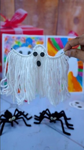 How to Make Ghost with Yarn ✨ Easy Halloween Craft Idea