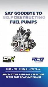 Introducing CPX Injection Pumps from RCD Performance, a reengineering of the Bosch CP4. Pinned lifter buckets to prevent rotation and stop failures. Even during a gel-up. New feed port, preventing any contaminated crankcase debris from entering the plungers and barrels. (Built-in disaster prevention kit). Ford, Nissan, Jeep, and Ram applications. Click to see more. | RCD Performance, LLC