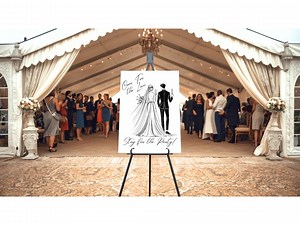 Wedding Bar Sign – Bride & Groom Toast Illustration (digital Download) - Etsy