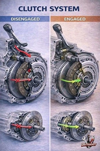 The operation of a single-plate clutch system in a vehicle #clutchsystem