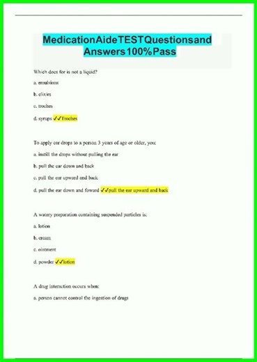 c medication aide test questions and answers330 new video