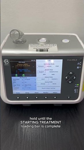 Breas Vivo 45LS Ventilator Start and Standby procedure