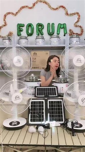 Rechargeable Solar Fan with LED Light & Panel