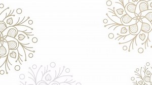 White background with animated rotating flower decorations