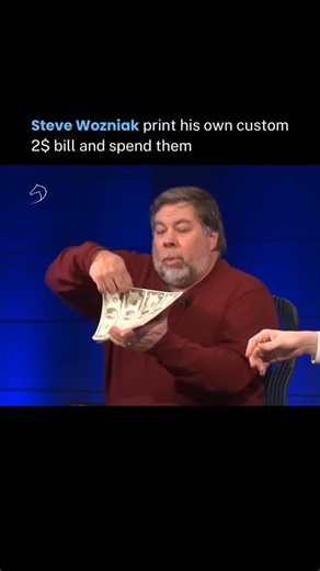 Entrepreneurship | Business | Startup Culture on Instagram: "Rules feel optional when you understand systems. Steve Wozniak once printed his own $2 bills—not to fake money, but to question how authority and value actually work. What surprised people wasn’t the prank. It was the insight. Money is paper. Value is agreement. When you understand the system, you stop being intimidated by it. For more content from the most successful entrepreneurs and innovator follow @knightpreneur"