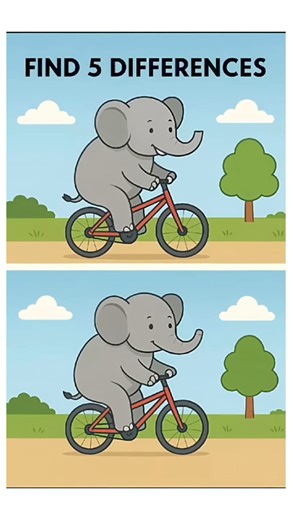 Find 5 Differences 🐘🚲 | Only Sharp Eyes Can Spot Them All! 👀🔥 #shorts #fyp #youtubeshorts #funny