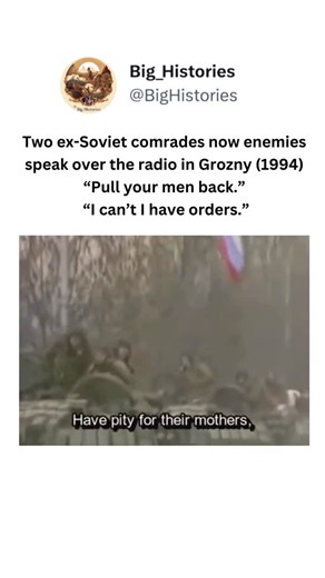 the story teller on Instagram: "On December 31, 1994, during the New Year’s assault on Grozny in the First Chechen War (Dec 11, 1994 – Aug 31, 1996), a rare radio exchange was captured between men who had once served under the same Soviet system now on opposite sides of a collapsing post-Soviet battlefield. ￼ The Russian voice is widely identified as Col. Ivan “Alik” Savin, commander of the 131st Separate Motor Rifle Brigade (the “Maikop Brigade”), which reached and held the central railway stat