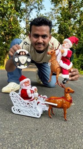 ₹49 Rc Santa Claus Sleigh Vs 2 Reindeer Gift Unboxing 🎅