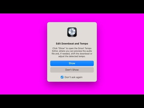 How to reset "don’t ask again" alerts in Logic Pro X