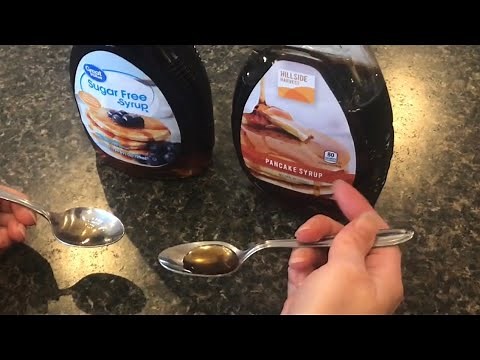 COMPARING sugar-free maple syrup and original maple syrup (SURPRISED how good the sugar-free tasted)