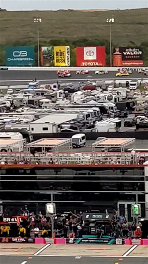 Start of the NASCAR Craftsman Truck Series race at Charlotte Motor Speedway.