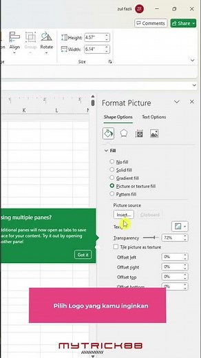 Cara Mudah Menambahkan Logo Transparan di Excel !💻✨