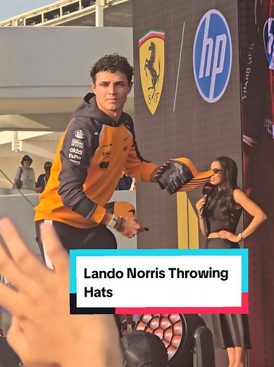 Lando Norris Throwing Hats at 2025 WDC - F1 Qatar GP