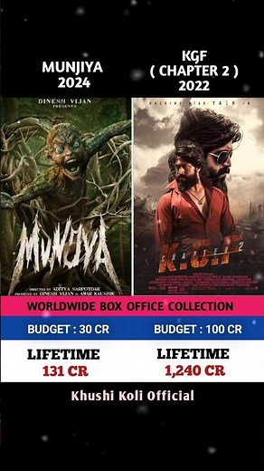 munjiya vs kgf chapter 2 movie box office collection #boxofficecollection