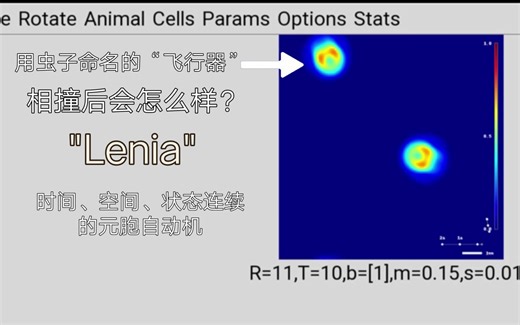 用虫子给结构命名的元胞自动机Lenia，而且状态、时间、空间上连续