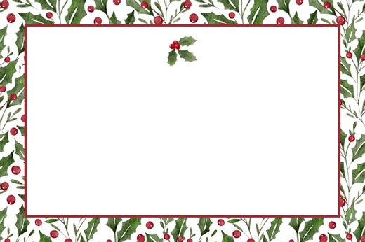 Christmas Tree Note Cards for Printable Holly Christmas Cards for Festive Holiday Thank You Notes for Blank Holly Leaf Christmas Notecards - Etsy