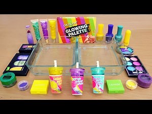 Purple vs Yellow vs Green - Mixing Makeup Eyeshadow Into Slime ASMR 301 Satisfying Slime Video