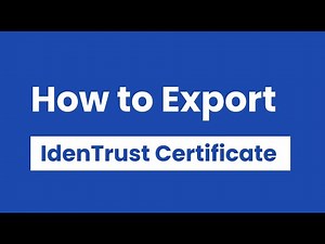 01a [OneNotary] How to Export IdenTrust Certificate