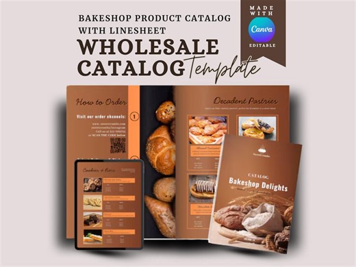 Bakeshop Product Catalog Template: Wholesale Pricing Guide (canva Editable) - Etsy