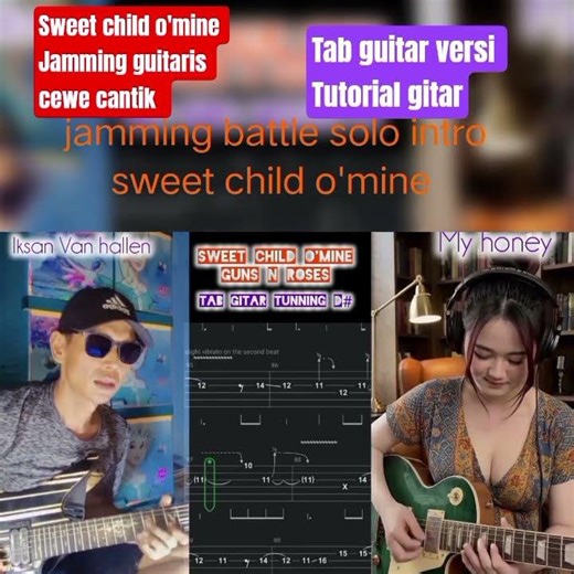 sweet child o'mine Jamming cantik #shortfyp #cover#tutorial #jammingmusic #gunsnroses #tabgitar