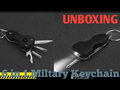 6 IN 1 MILATARY KEYCHAIN UNBOXING AND TESTING || VERY USEFUL || THE CRAZY UNBOXER